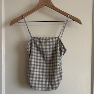 Gray Checkered Spaghetti Strap Top